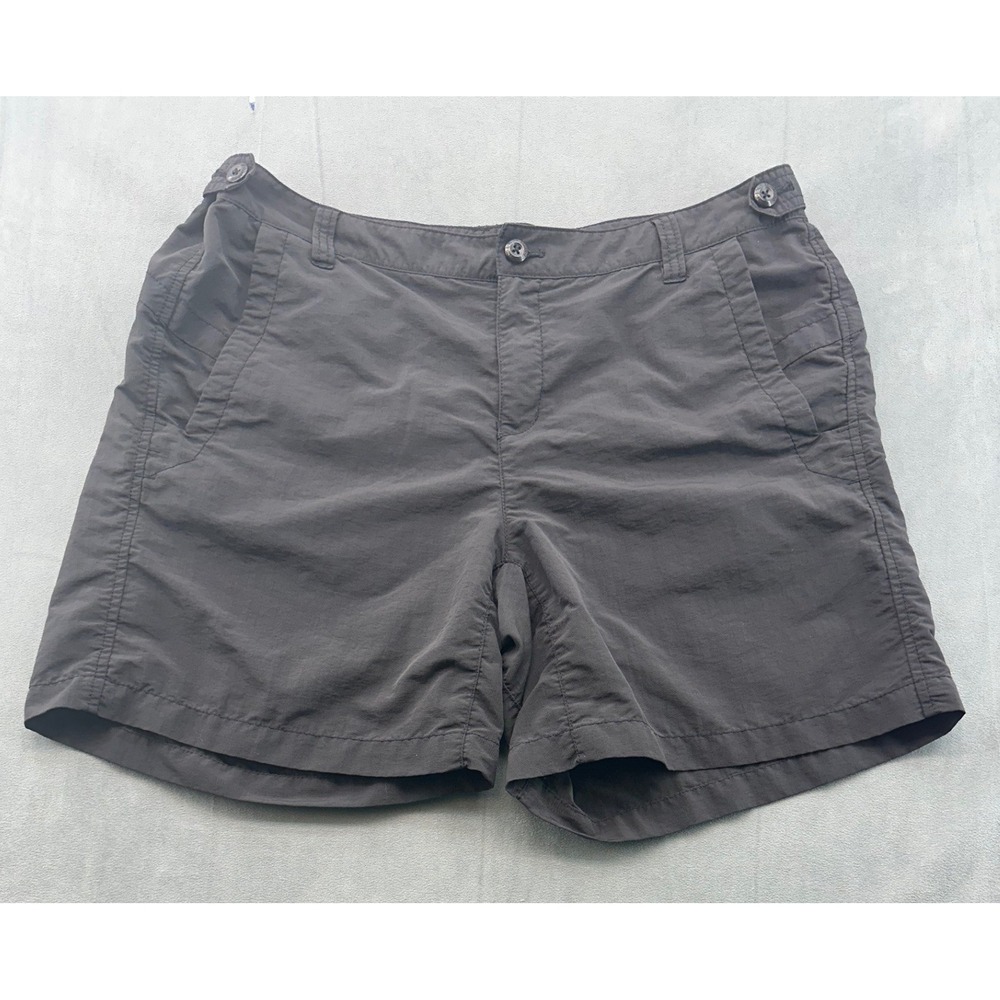 Eddie Bauer Sport Womens 14 Dark Gray Nylon Hiking Shorts Utility Cargo